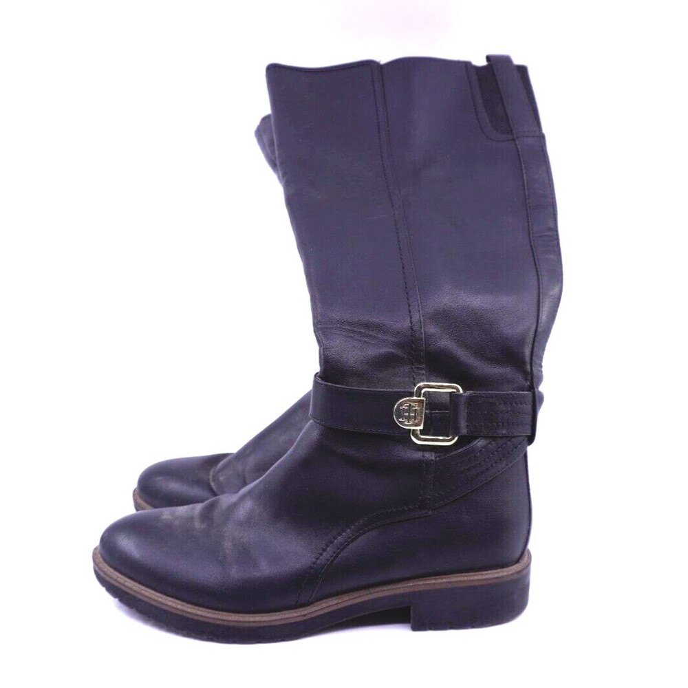 Tommy Hilfiger Women's Size 8M Frankly 2 Equestrian Boot Black